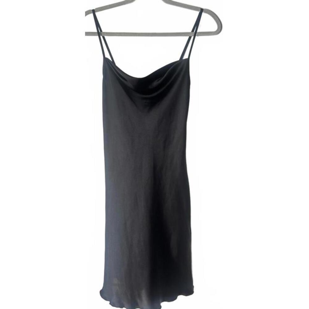 Bebe Black Satin Slip Dress